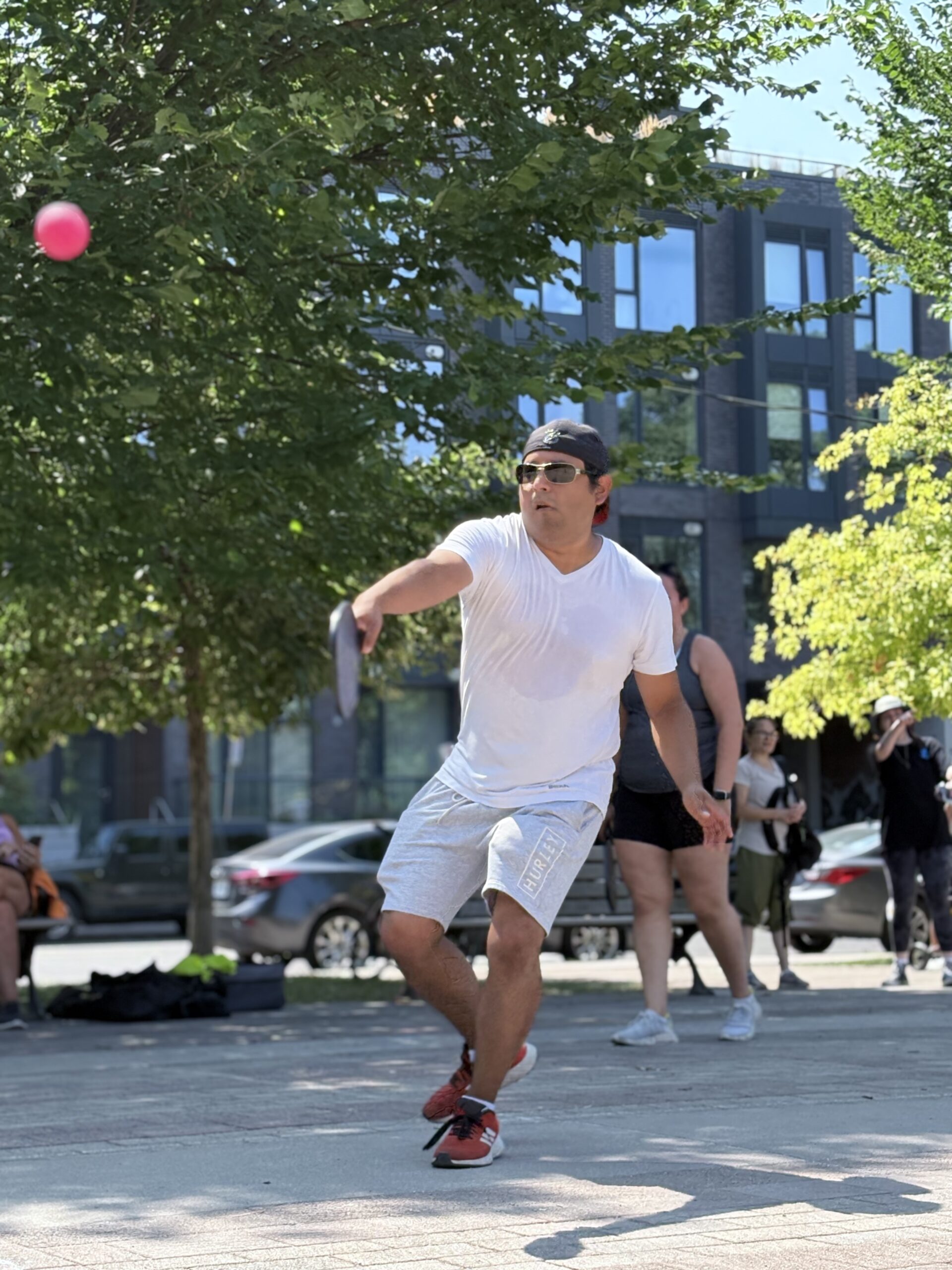 Neighbours playing at a Saturday game in Parkdale