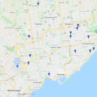 Map of all the Sportswalls in Ontario